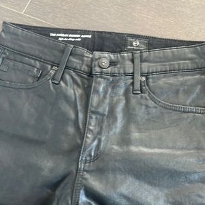 Black coated denim The Farrah high rise skinny ankle